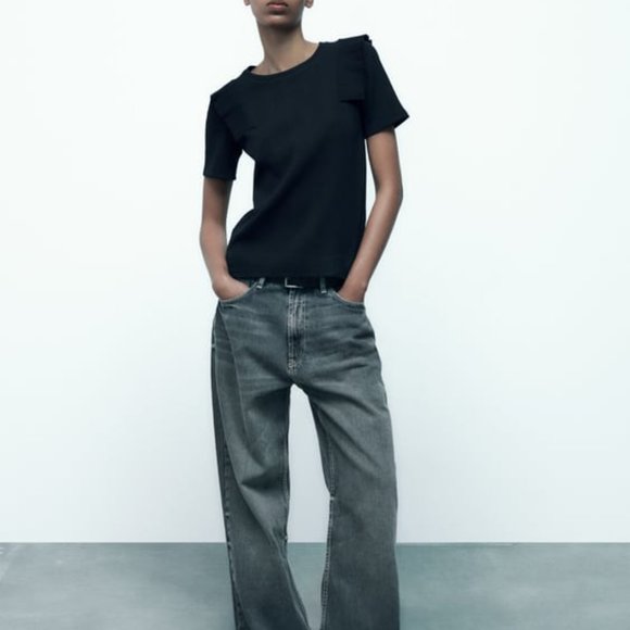 NEW ZARA black tshirt size S - Picture 1 of 2